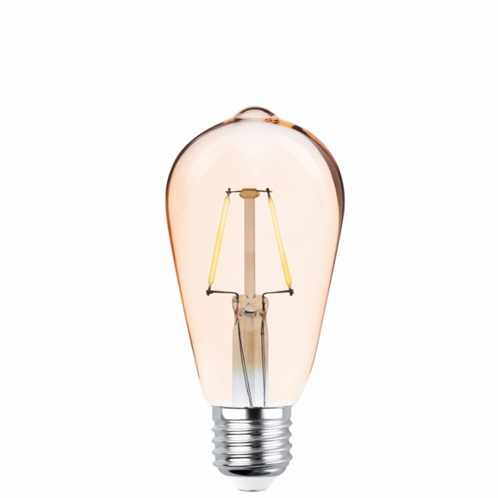 Forever Light Retro LED-lampa med filament Guld, E27 ST64 4W 2200K 400lm i gruppen HEMELEKTRONIK / Belysning / LED-lampor hos TP E-commerce Nordic AB (38-86596)