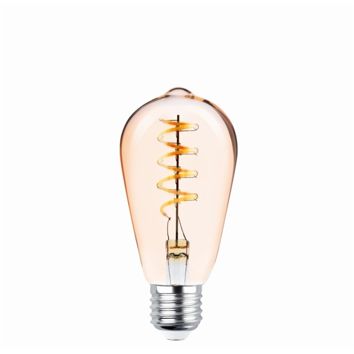 Forever Light Retro LED-lampa med filament Guld, E27 ST64 4W 2000K 250lm i gruppen HEMELEKTRONIK / Belysning / LED-lampor hos TP E-commerce Nordic AB (38-86597)