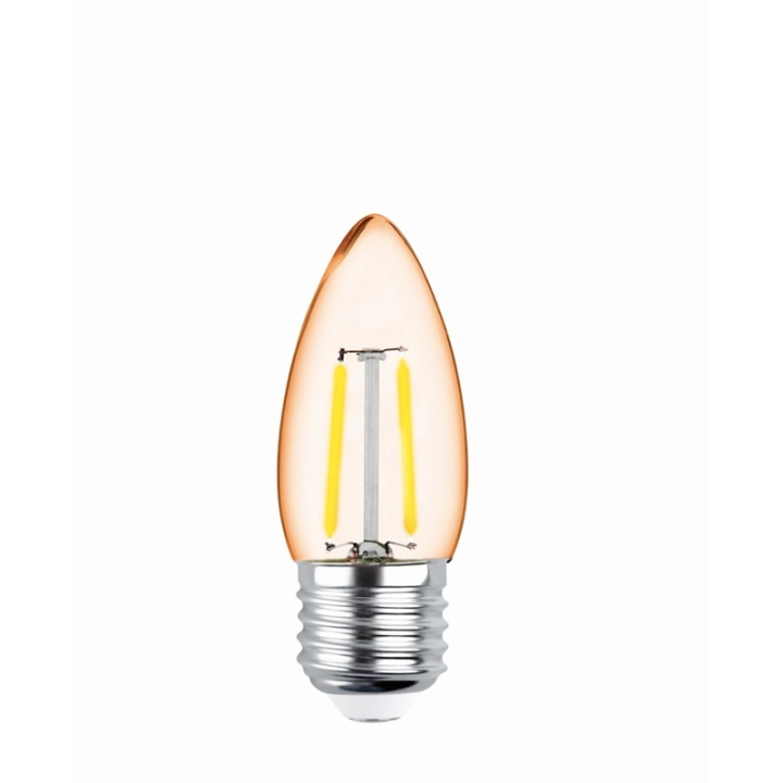 Forever Light Retro LED-lampa med filament Guld, E27 C35 2W 2200K 180lm i gruppen HEMELEKTRONIK / Belysning / LED-lampor hos Teknikproffset Nordic AB (38-86599)