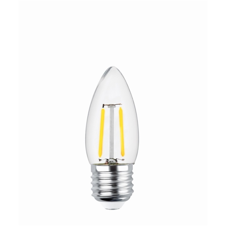 Forever Light Klar LED-lampa med filament, E27 C35 2W 2700K 250lm i gruppen HEMELEKTRONIK / Belysning / LED-lampor hos TP E-commerce Nordic AB (38-86601)