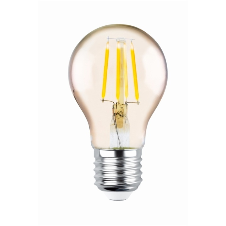 Forever Light Retro LED-lampa med filament Guld, E27 A60 4W 2200K 400lm i gruppen HEMELEKTRONIK / Belysning / LED-lampor hos TP E-commerce Nordic AB (38-86603)