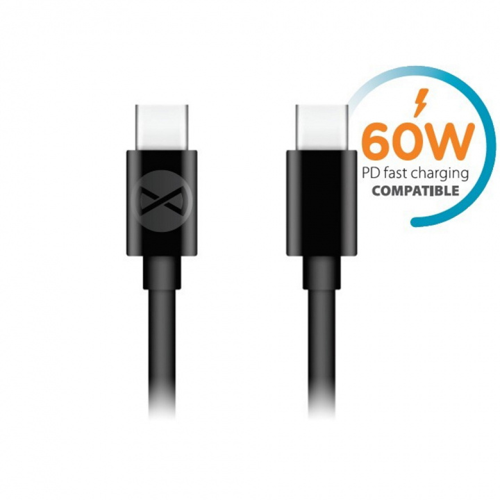 Forever kabel USB-C - USB-C 1,0 m 3A, Svart i gruppen SMARTPHONE & SURFPLATTOR / Laddare & Kablar / Kablar / Kablar Typ C hos TP E-commerce Nordic AB (38-86656)