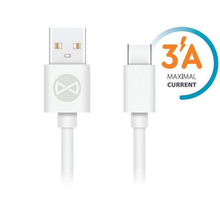 Forever kabel USB - USB-C 1,0 m 3A, Vit i gruppen SMARTPHONE & SURFPLATTOR / Laddare & Kablar / Kablar / Kablar Typ C hos TP E-commerce Nordic AB (38-86658)