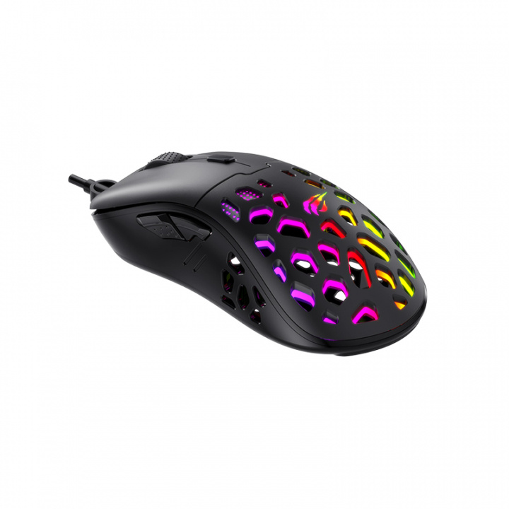 Havit MS955 RGB Trådad lätt spelmus med 6 knappar i gruppen DATORER & KRINGUTRUSTNING / Gaming / Möss hos TP E-commerce Nordic AB (38-86689)