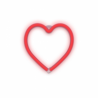 Forever Light Neon LED-Lampa HEART batteri + USB FLNEO7, Röd