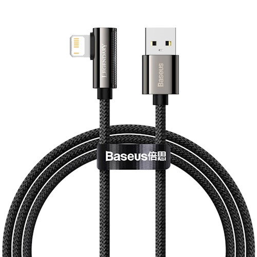 Baseus kabel Legend USB - Lightning 1,0m 2,4A, Svart i gruppen SMARTPHONE & SURFPLATTOR / Laddare & Kablar / Kablar / Kablar Lightning hos TP E-commerce Nordic AB (38-86927)