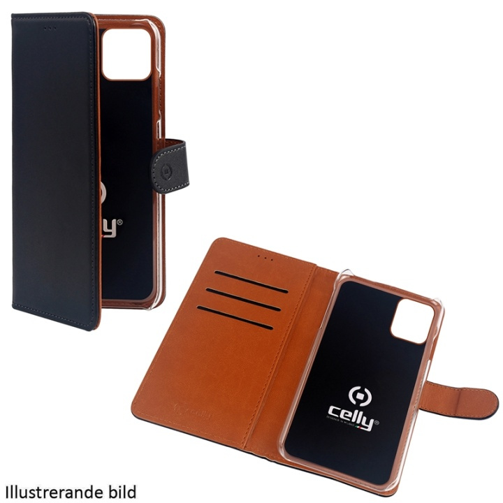 Celly Wallet Case iPhone 12 / 12 Pro Svart i gruppen SMARTPHONE & SURFPLATTOR / Mobilskydd / Apple / iPhone 12/12 Pro / Fodral hos TP E-commerce Nordic AB (38-87134)