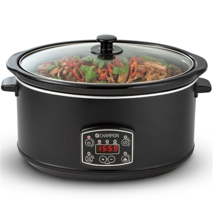 Champion Slowcooker 6,5L 320W SC220 Mattsvart i gruppen HEM, HUSHÅLL & TRÄDGÅRD / Hushållsmaskiner / Slowcookers hos TP E-commerce Nordic AB (38-87206)