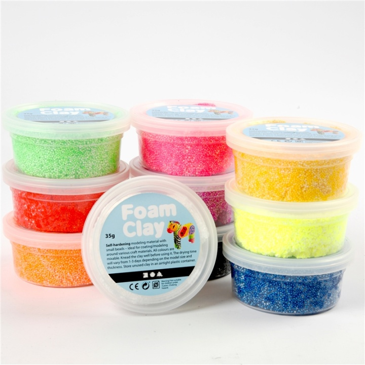 Foam Clay Mixade Färger Basfärger 10x35g i gruppen LEKSAKER, BARN- & BABYPRODUKTER / Leksaker / Leklera, leksand och tillbehör hos TP E-commerce Nordic AB (38-87388)