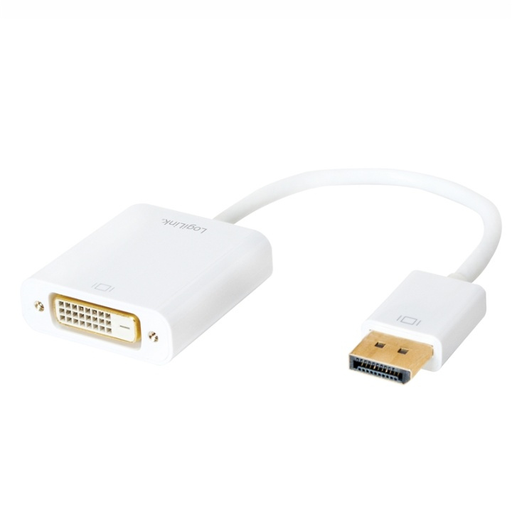 LogiLink DisplayPort 1.2 - DVI-adapter i gruppen DATORER & KRINGUTRUSTNING / Datorkablar / DisplayPort / Adaptrar hos Teknikproffset Nordic AB (38-87654)