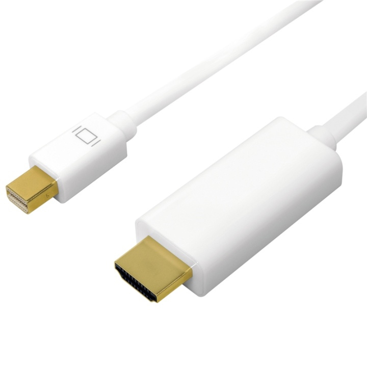 LogiLink Mini DisplayPort -> HDMI 4K 2m Vit i gruppen HEMELEKTRONIK / Kablar & Adaptrar / HDMI / Kablar hos TP E-commerce Nordic AB (38-87673)