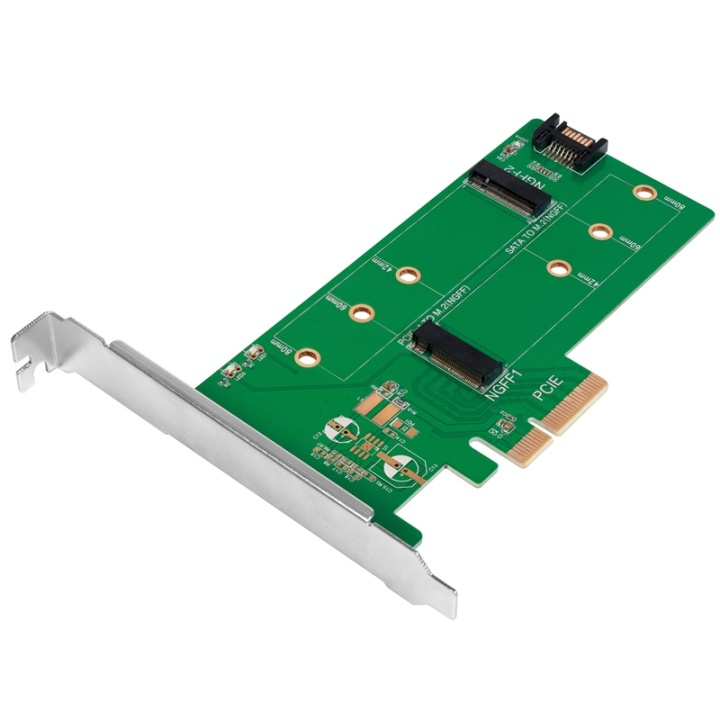 LogiLink PCI-Express -> 2x M.2 SSD + 1x i gruppen DATORER & KRINGUTRUSTNING / Datorkomponenter / Hårddiskar / Adaptrar & Tillbehör hos TP E-commerce Nordic AB (38-87680)