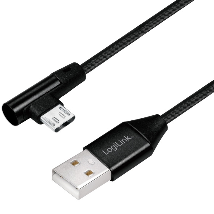 LogiLink Vinklad MicroUSB-kabel USB 2.0 15W 1m i gruppen SMARTPHONE & SURFPLATTOR / Laddare & Kablar / Kablar / Kablar microUSB hos TP E-commerce Nordic AB (38-87693)