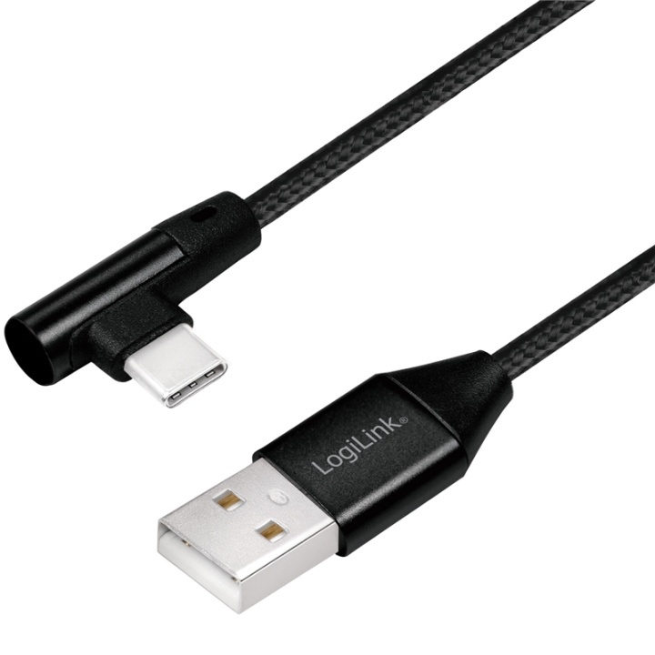 LogiLink Vinklad USB-C-kabel USB 2.0 Max 3A 1m i gruppen DATORER & KRINGUTRUSTNING / Datorkablar / USB-kablar / USB-C hos TP E-commerce Nordic AB (38-87695)
