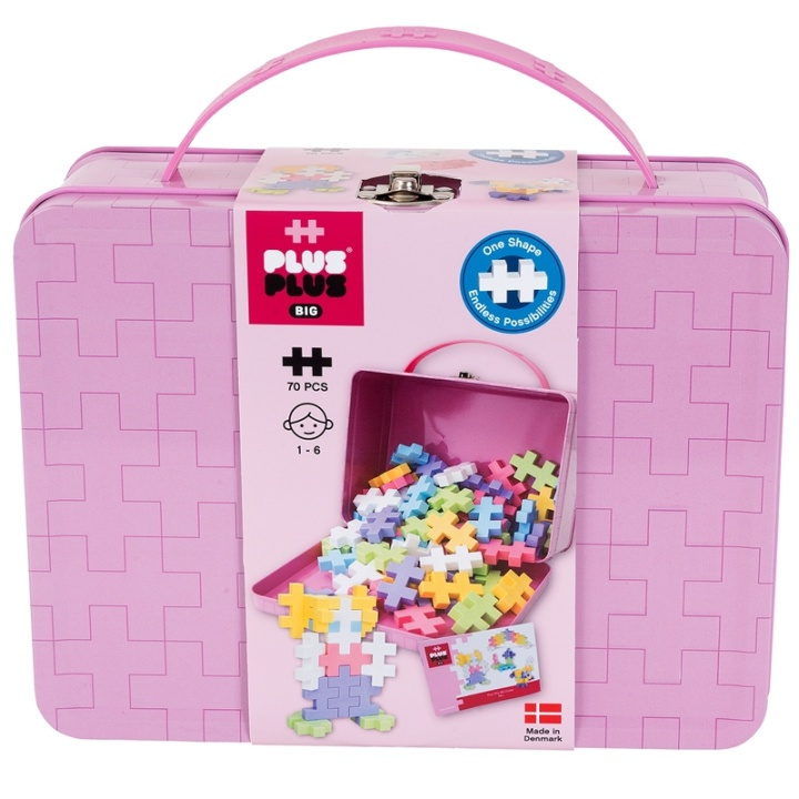 Plus-Plus Big Metal Suitcase/Pastel i gruppen LEKSAKER, BARN- & BABYPRODUKTER / Leksaker / Byggleksaker / Byggklossar & övriga byggleksaker hos TP E-commerce Nordic AB (38-87970)