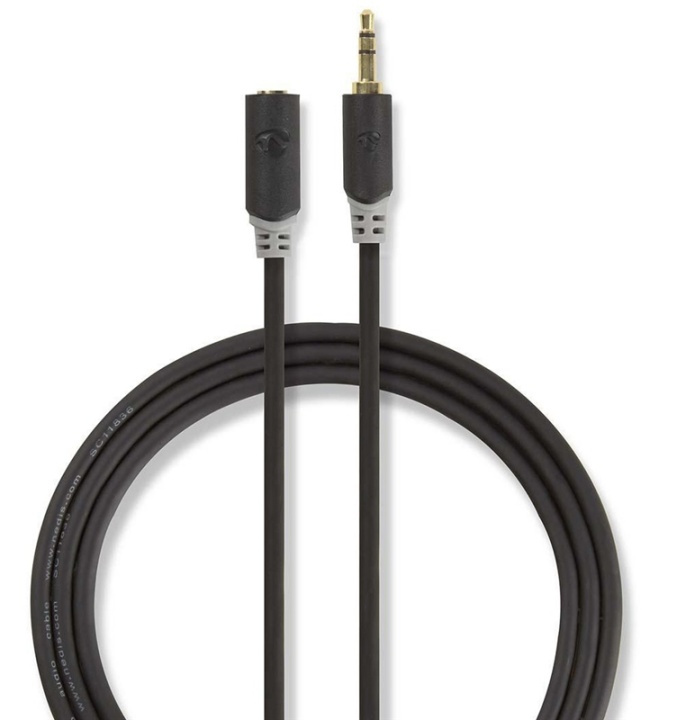Nedis Stereoljudkabel | 3.5 mm Hane | 3.5 mm Hona | Guldplaterad | 3.00 m | Rund | Antracit | Låda i gruppen HEMELEKTRONIK / Kablar & Adaptrar / Ljud Analog / AUX-kablar 3,5 mm hos TP E-commerce Nordic AB (38-89017)