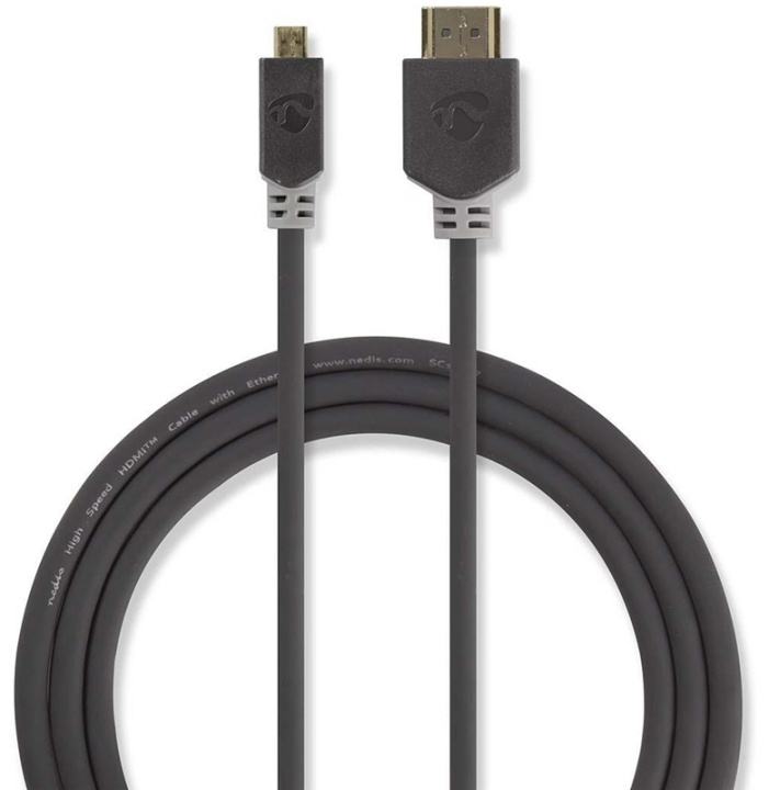 Nedis High Speed ​​HDMI ™ kabel med Ethernet | HDMI™ Kontakt | HDMI™ Micro kontakt | 4K@30Hz | 10.2 Gbps | 2.00 m | Rund | PVC | Antracit | Kartong med fönster i gruppen HEMELEKTRONIK / Kablar & Adaptrar / HDMI / Kablar hos TP E-commerce Nordic AB (38-89018)