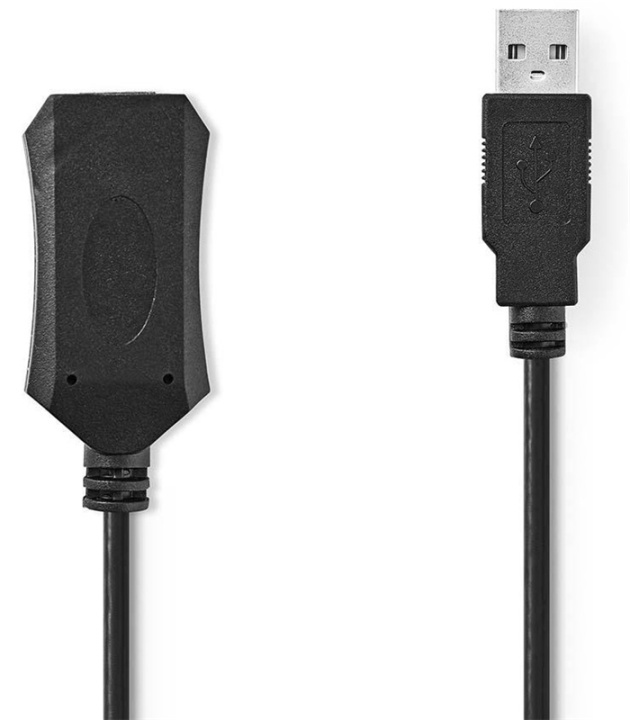 Aktiv förlängningskabel USB 2.0 Svart, 5m i gruppen DATORER & KRINGUTRUSTNING / Datorkablar / USB-kablar / USB-A / Kablar hos TP E-commerce Nordic AB (38-89263)