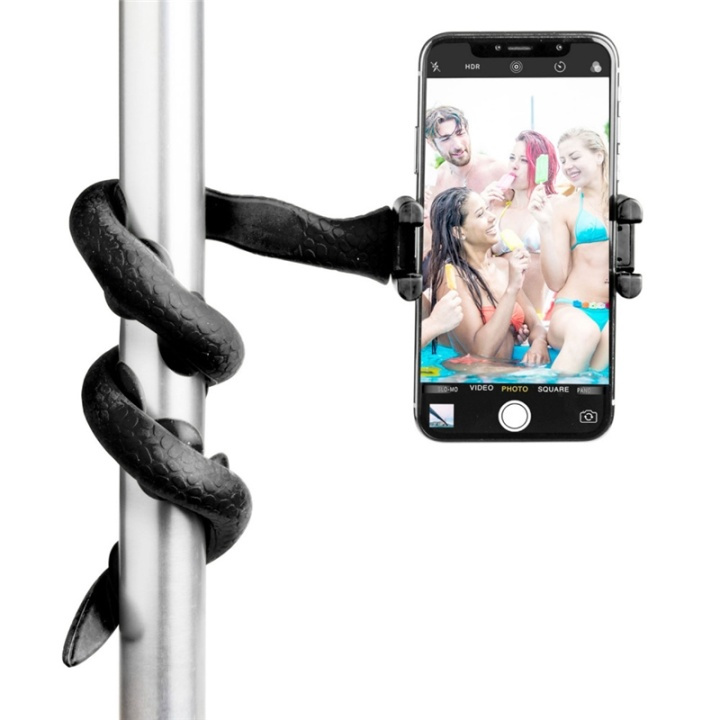 Celly Snake, Flexibel selfiepinne för smartphones och kameror, svart i gruppen SMARTPHONE & SURFPLATTOR / Övriga tillbehör / Dockor, Stativ & Hållare hos TP E-commerce Nordic AB (38-89297)