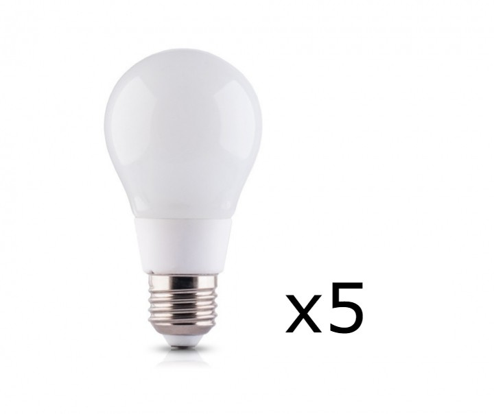 LED-lampa E27 8W 230V 6000K 5-pack, Kallvit i gruppen HEMELEKTRONIK / Belysning / LED-lampor hos TP E-commerce Nordic AB (38-89342-PKT05)