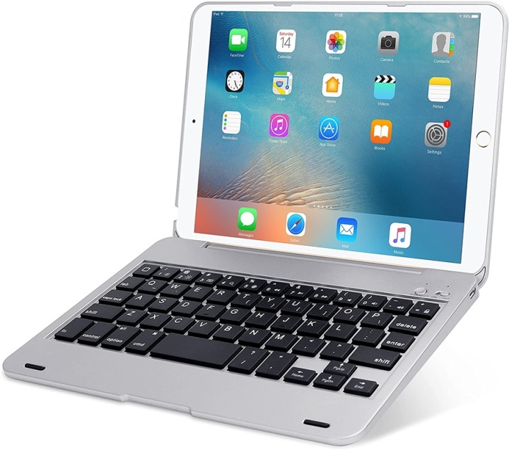 Fodral med inbyggt Bluetooth-tangentbord för iPad Mini 1/2/3, Silver i gruppen SMARTPHONE & SURFPLATTOR / Surfplattor skydd / Apple iPad hos TP E-commerce Nordic AB (38-89385)