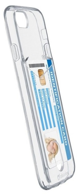 Cellularline Flex Pocket, Transparant skal med kortficka till iPhone 7/8/SE (2nd i gruppen SMARTPHONE & SURFPLATTOR / Mobilskydd / Apple / iPhone 7 / Skal hos Teknikproffset Nordic AB (38-89511)