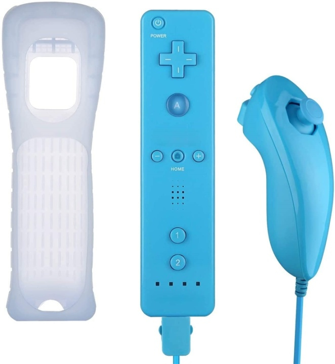 Remote Plus + Nunchuck till Wii-Wii U, Ljusblå i gruppen HEMELEKTRONIK / Spelkonsoler & Tillbehör / Nintendo Wii hos TP E-commerce Nordic AB (38-89555)