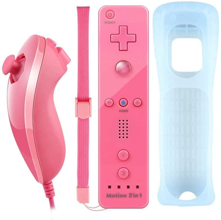Remote Plus + Nunchuck till Wii-Wii U, Rosa i gruppen HEMELEKTRONIK / Spelkonsoler & Tillbehör / Nintendo Wii hos TP E-commerce Nordic AB (38-89556)