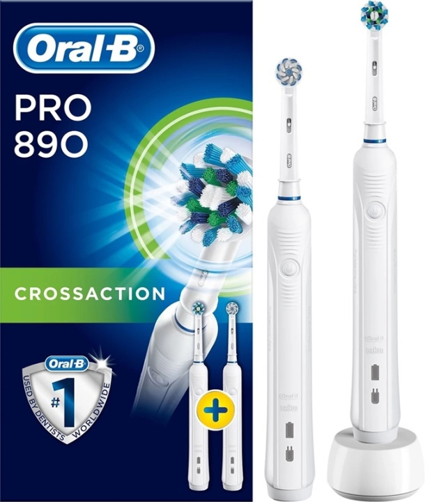 Oral-B Pro 890 2-pack eltandborstar med timer i gruppen SKÖNHET & HÄLSA / Munvård / Eltandborstar hos TP E-commerce Nordic AB (38-89577)