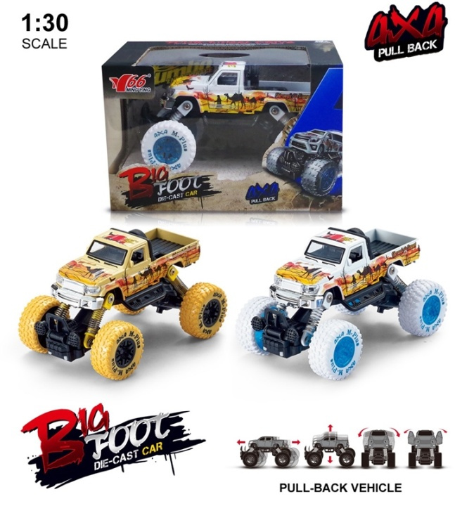 Pull-back 4x4 Monstertruck i Skala 1:30 i gruppen LEKSAKER, BARN- & BABYPRODUKTER / Leksaker / Leksaksbilar & andra fordon hos TP E-commerce Nordic AB (38-89652)