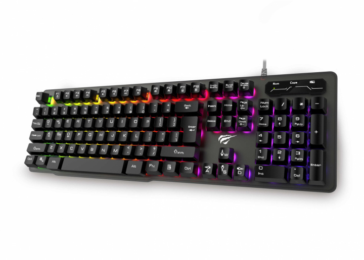 Havit HV-KB414L Gamingtangentbord med RGB i gruppen DATORER & KRINGUTRUSTNING / Gaming / Tangentbord hos TP E-commerce Nordic AB (38-89694)