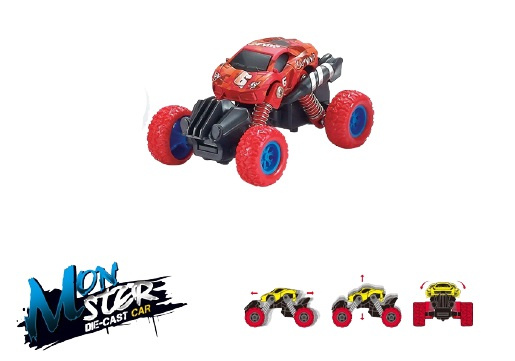 Mini Monstertruck 4x4 1:70, Röd i gruppen LEKSAKER, BARN- & BABYPRODUKTER / Leksaker / Leksaksbilar hos TP E-commerce Nordic AB (38-89866)