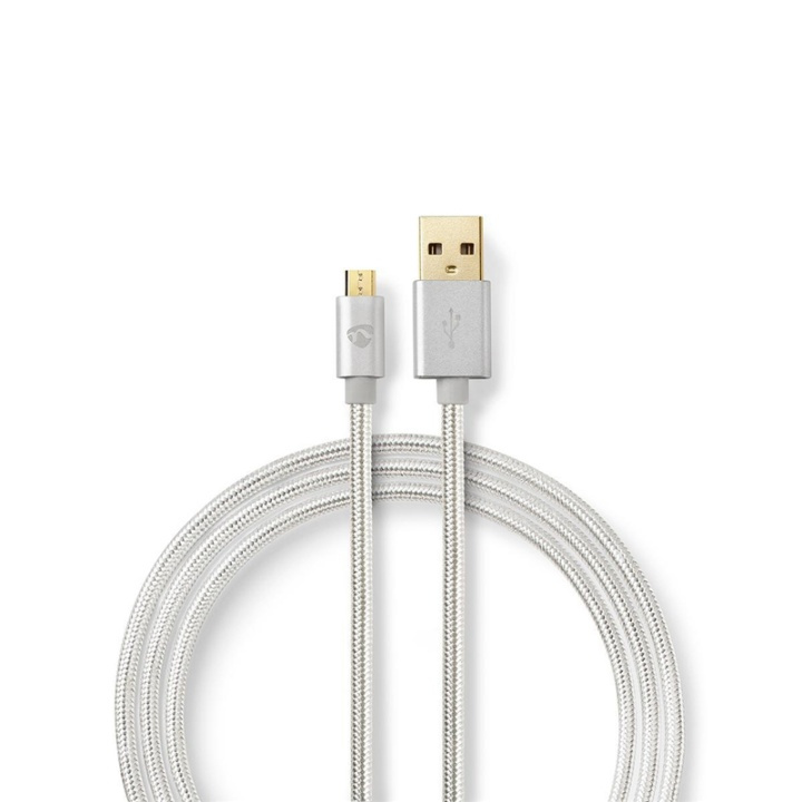 USB-A hane 2.0 till microUSB | Guldpläterad, 2.0 m i gruppen SMARTPHONE & SURFPLATTOR / Laddare & Kablar / Kablar / Kablar microUSB hos TP E-commerce Nordic AB (38-90108)