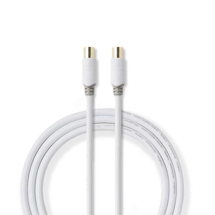 Nedis Koaxialkabel | IEC (Koax) Hane | IEC (Koax) Hona | Guldplaterad | 100 dB | 75 Ohm | Dubbelskärmad | 2.00 m | Rund | PVC | Vit | Låda i gruppen HEMELEKTRONIK / Kablar & Adaptrar / Antennkablar & Tillbehör / Antennkablar hos TP E-commerce Nordic AB (38-90113)