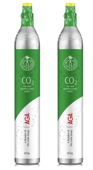 2-pack AGA Biogon C Kolsyrepatron 425g, Grön i gruppen HEM, HUSHÅLL & TRÄDGÅRD / Hushållsmaskiner / Vatten & Juice / Kolsyremaskiner / Tillbehör hos TP E-commerce Nordic AB (38-90129PKT)