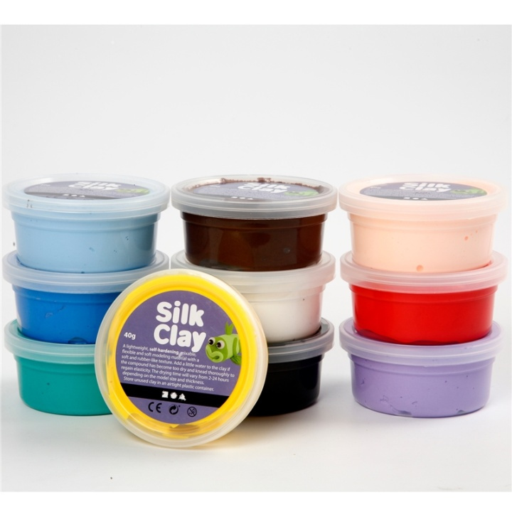 Silk Clay Mixade Färger Basic 1 10x40g i gruppen LEKSAKER, BARN- & BABYPRODUKTER / Leksaker / Leklera, leksand och tillbehör hos TP E-commerce Nordic AB (38-90235)
