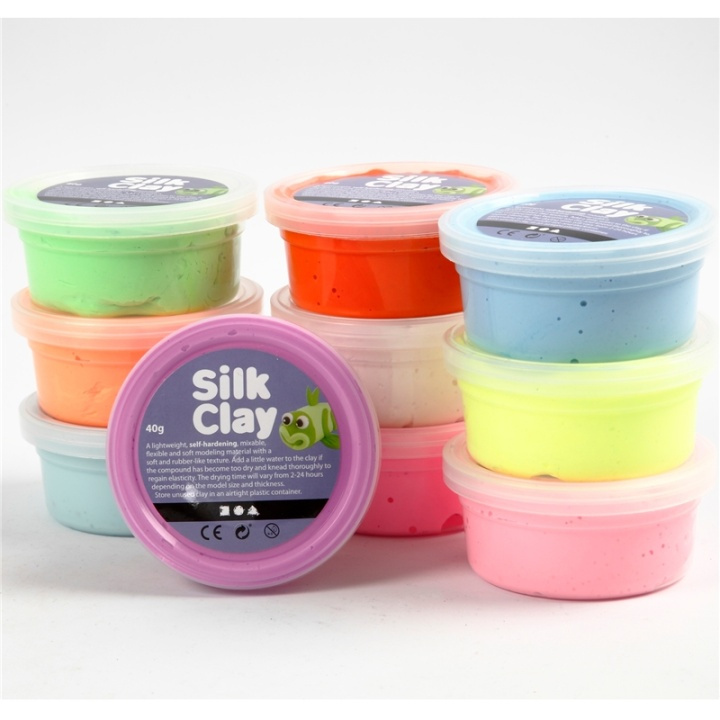 Silk Clay Mixade Färger Basic 2 10x40g i gruppen LEKSAKER, BARN- & BABYPRODUKTER / Leksaker / Leklera, leksand och tillbehör hos TP E-commerce Nordic AB (38-90236)