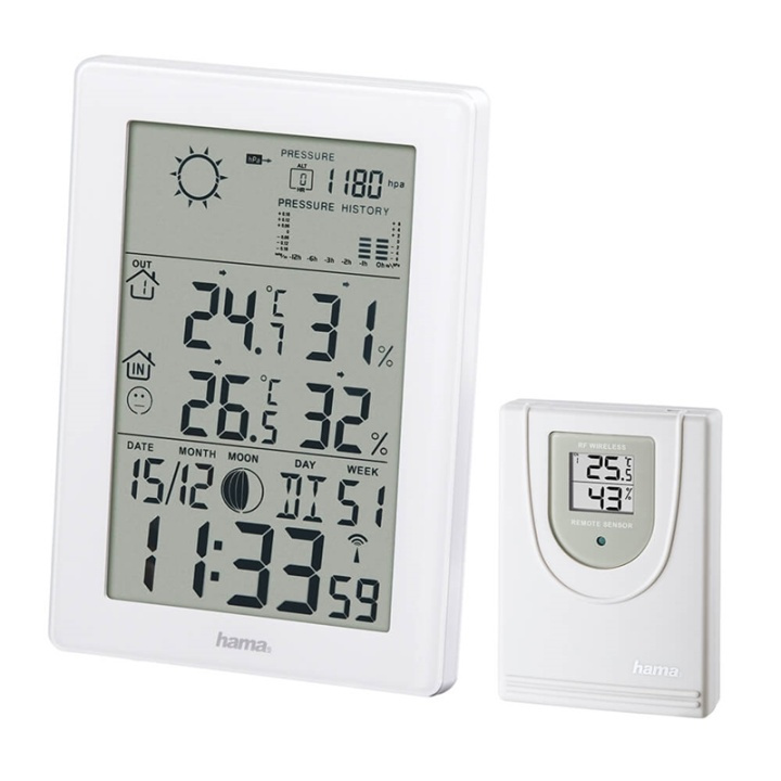 Hama Väderstation EWS-3200 Vit i gruppen HEM, HUSHÅLL & TRÄDGÅRD / Fläktar & Klimatprodukter / Termometrar & Väderstationer hos TP E-commerce Nordic AB (38-90740)