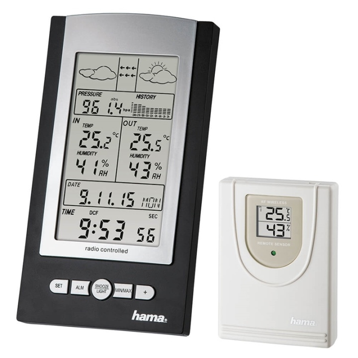 Hama Väderstation EWS-800 Svart i gruppen HEM, HUSHÅLL & TRÄDGÅRD / Fläktar & Klimatprodukter / Termometrar & Väderstationer hos TP E-commerce Nordic AB (38-90741)