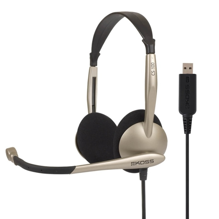 Koss Headset CS100 On-Ear USB Guld/Svart i gruppen DATORER & KRINGUTRUSTNING / Gaming / Headset hos TP E-commerce Nordic AB (38-90948)