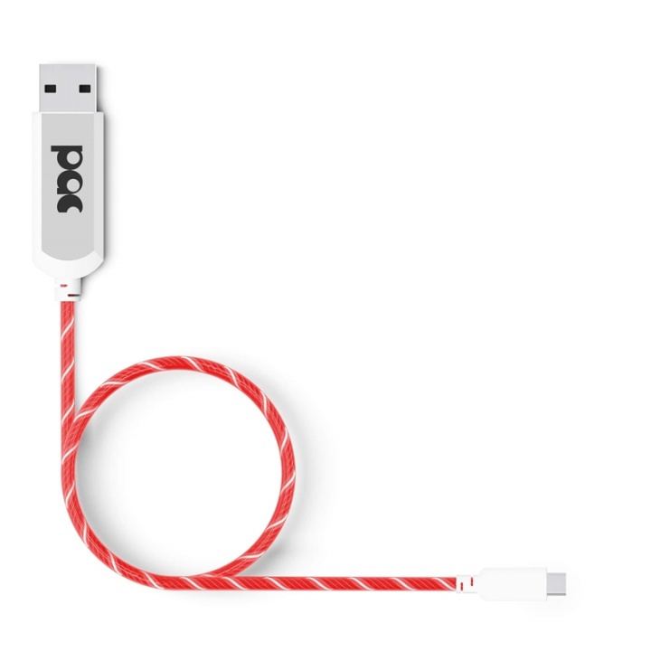 Pac Laddkabel Lightning 1M Röd Led Belyst Kabel i gruppen SMARTPHONE & SURFPLATTOR / Laddare & Kablar / Kablar / Kablar Lightning hos TP E-commerce Nordic AB (38-91130)