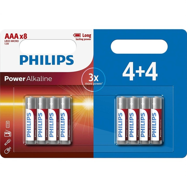 Philips Batteri Alkaliska Lr03/Aaa 8-Pack i gruppen HEMELEKTRONIK / Batterier & Laddare / Batterier / AAA hos TP E-commerce Nordic AB (38-91143)