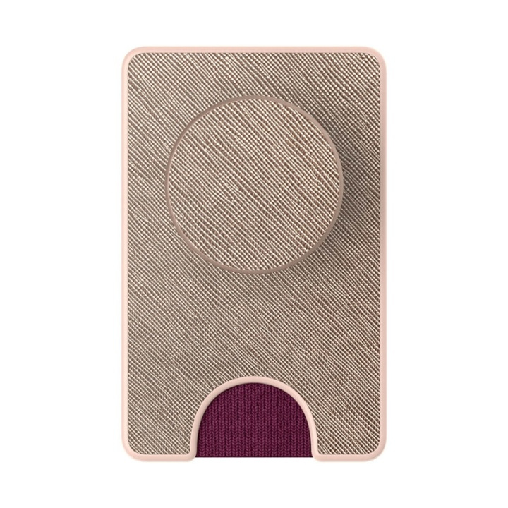 Popsockets Wallet Saffiano Rose Gold Avtagbar Mobil Plånbok Popwallet+ i gruppen SMARTPHONE & SURFPLATTOR / Övriga tillbehör / Popsockets hos TP E-commerce Nordic AB (38-91263)