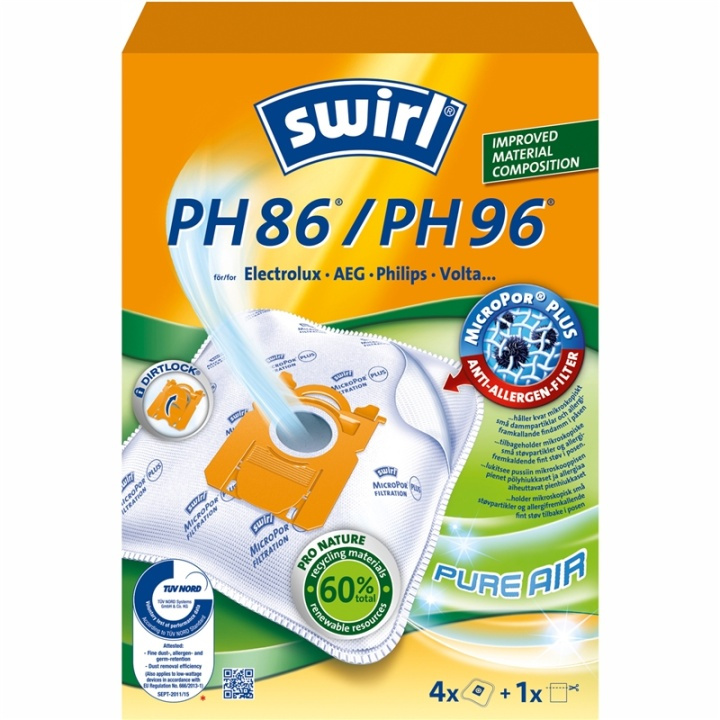 Swirl Dammsugarpåsar PH86/PH96 4P (OBS 3st DFP) i gruppen HEM, HUSHÅLL & TRÄDGÅRD / Städprodukter / Dammsugare & Tillbehör / Tillbehör / Dammsugarpåsar hos TP E-commerce Nordic AB (38-91623)