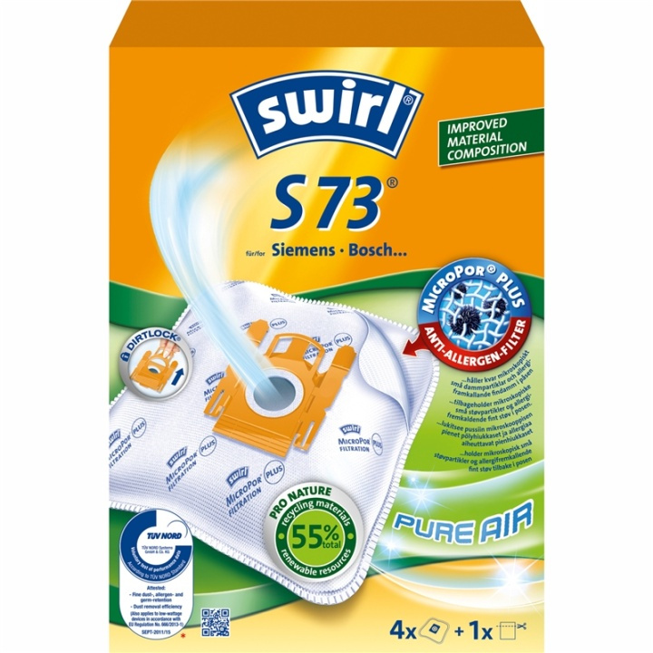 Swirl Dammsugarpåsar S73 4ST (OBS 3ST DFP) i gruppen HEM, HUSHÅLL & TRÄDGÅRD / Städprodukter / Dammsugare & Tillbehör / Tillbehör / Dammsugarpåsar hos TP E-commerce Nordic AB (38-91625)