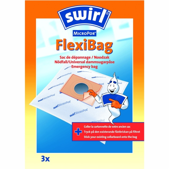 Swirl Dammsugarpåsar SOS Flexibag 3 i gruppen HEM, HUSHÅLL & TRÄDGÅRD / Städprodukter / Dammsugare & Tillbehör / Tillbehör / Dammsugarpåsar hos TP E-commerce Nordic AB (38-91626)