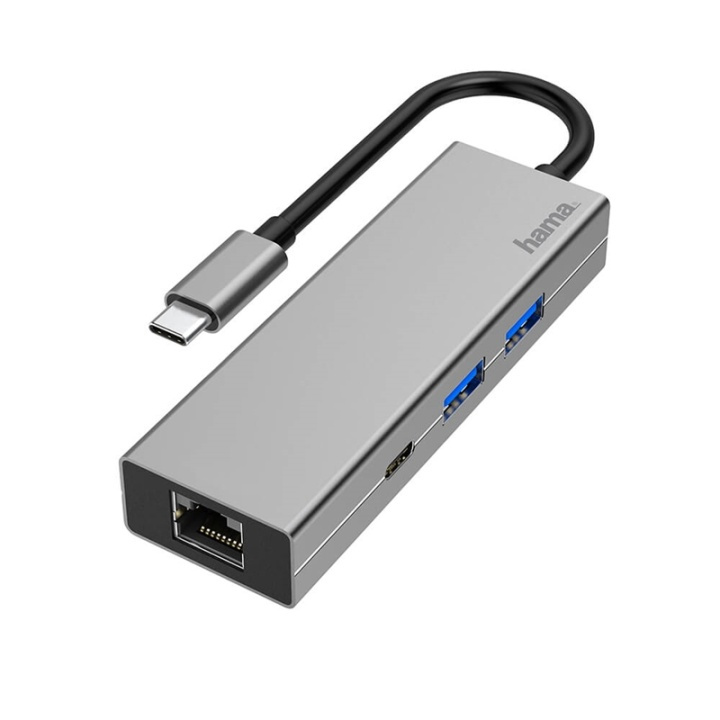 Hama Adapter Usb-C Multi 4X Portar Lan i gruppen DATORER & KRINGUTRUSTNING / Datortillbehör / USB-hubbar hos TP E-commerce Nordic AB (38-91874)