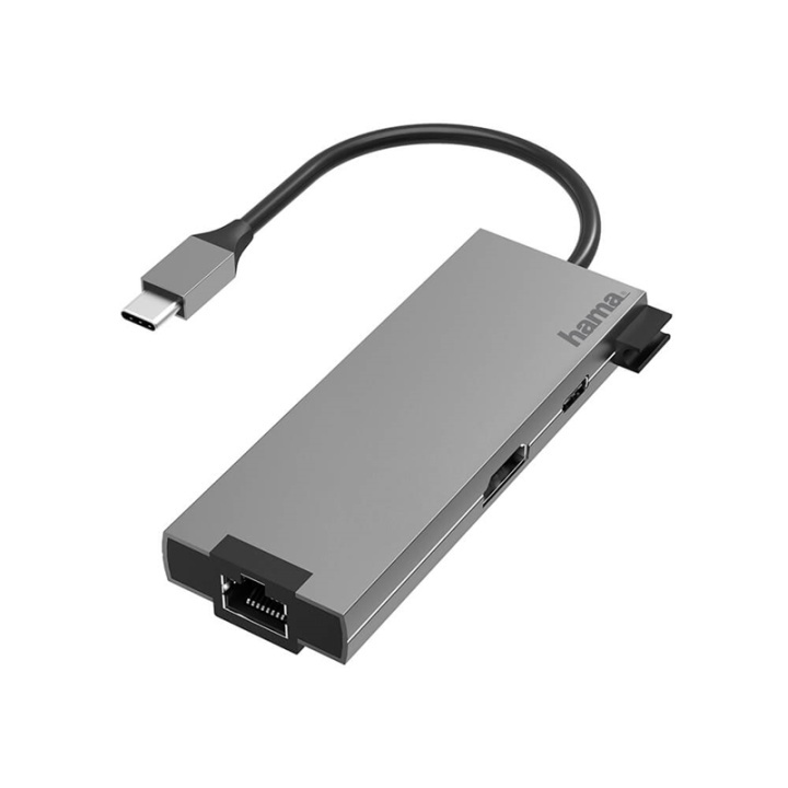 Hama Adapter USB-C Multi 4x Portar HDMI/LAN i gruppen DATORER & KRINGUTRUSTNING / Datortillbehör / USB-hubbar hos TP E-commerce Nordic AB (38-91875)