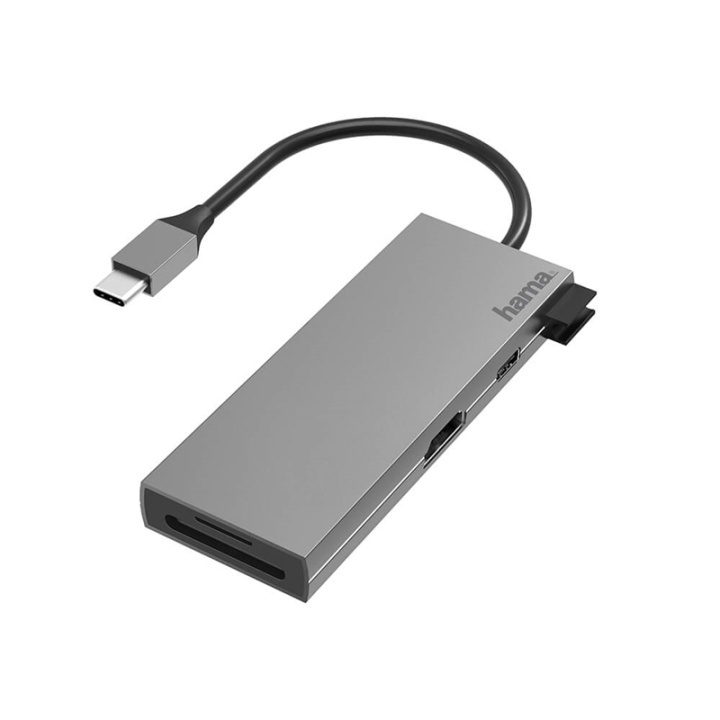 Hama Adapter USB-C Multi 6x Portar HDMI/SD i gruppen DATORER & KRINGUTRUSTNING / Datortillbehör / USB-hubbar hos TP E-commerce Nordic AB (38-91876)