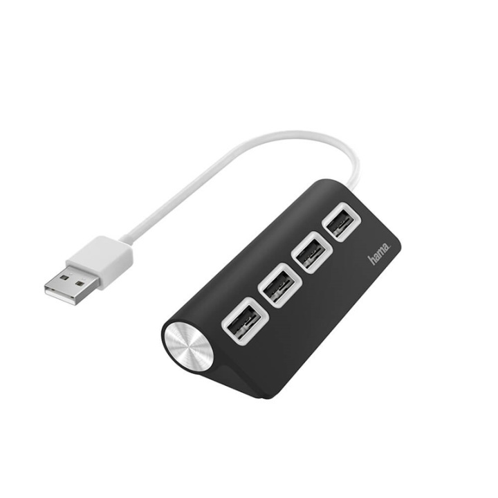 Hama Hub Usb-A 2.0 4X Portar 480 Mbit/S Svart i gruppen DATORER & KRINGUTRUSTNING / Datortillbehör / USB-hubbar hos TP E-commerce Nordic AB (38-91881)